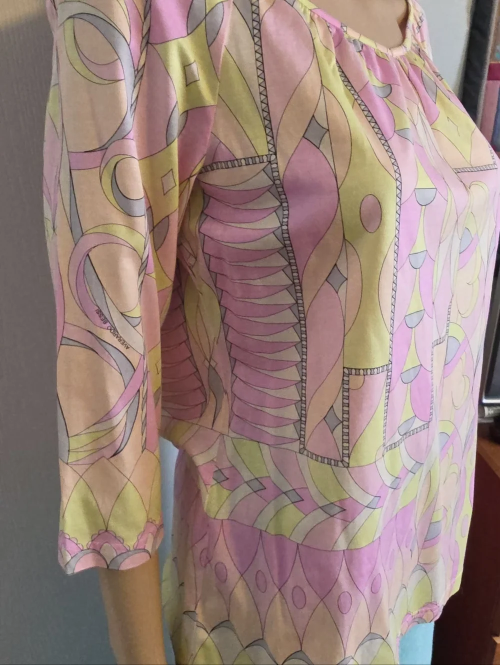 Geometric Print Top Made In Italy - Picture 3 of 5